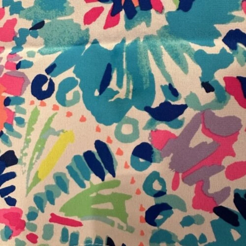 Lilly Pulitzer Blouse Womens S Silk Elsa Top Multi Dive In Floral Print Long Slv - Picture 6 of 6